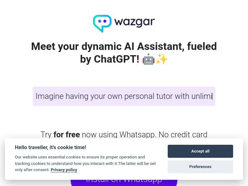 Wazgar - ChatGPT in Whatsapp