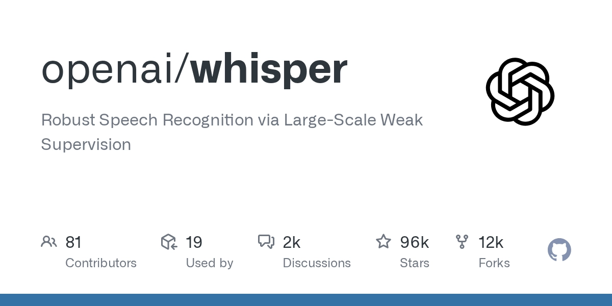 Whisper GitHub