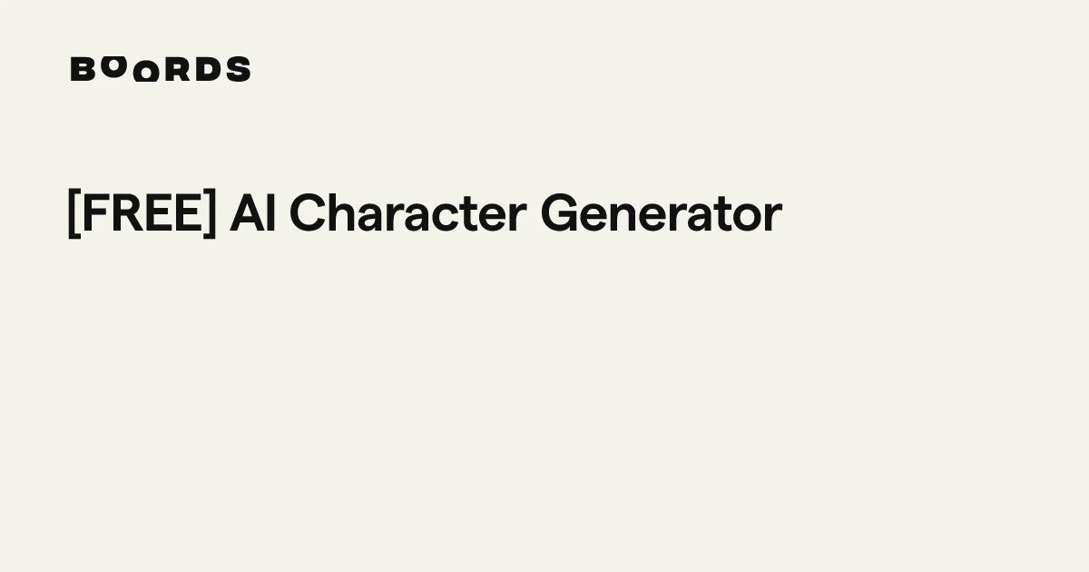 Boords AI Character Generator