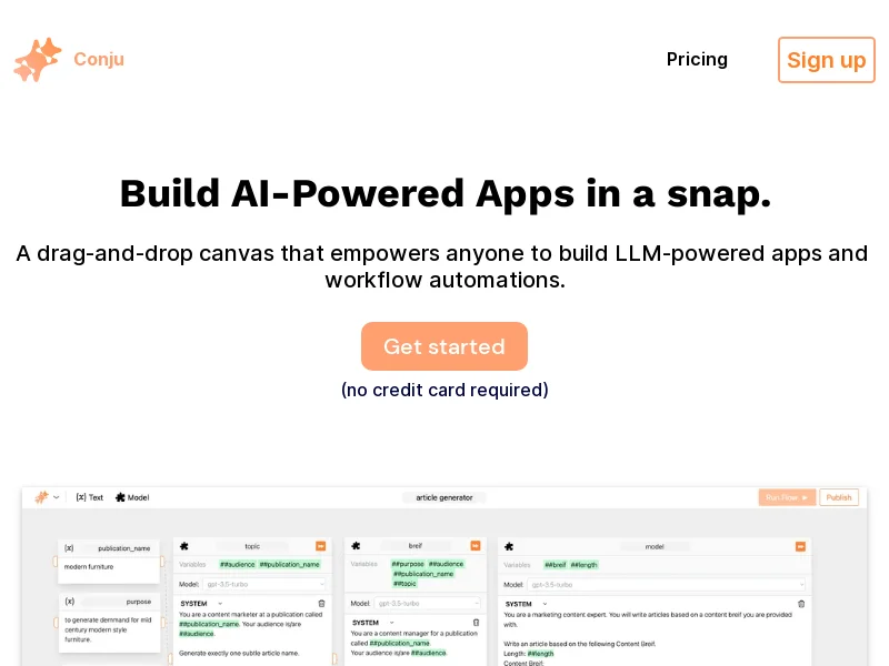 Conju - Build AI Powered Apps