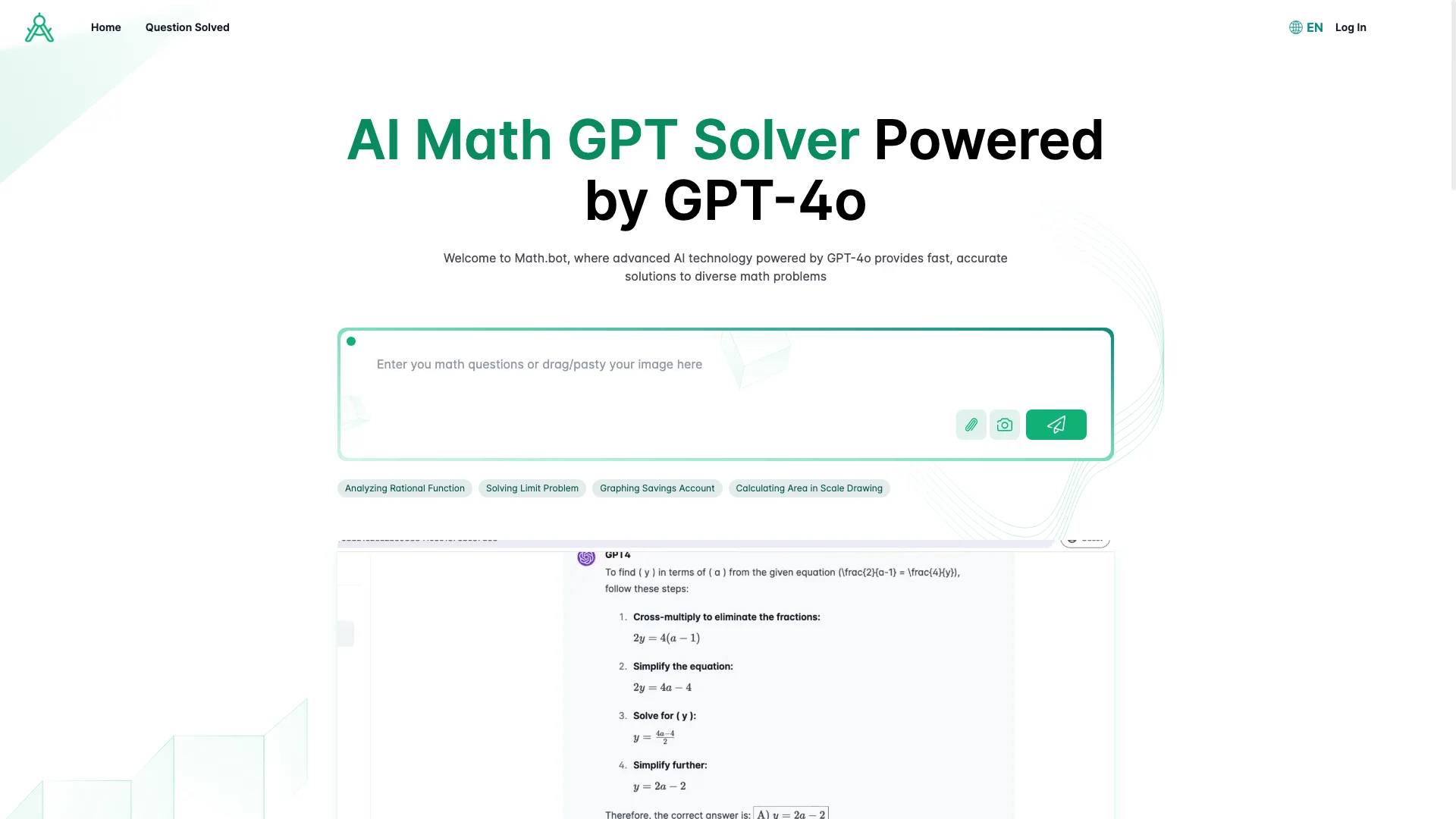 AI Math GPT Solver Online Powered by GPT-4o | Math Bot