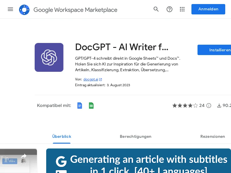 DocGPT AI Writer for Docs