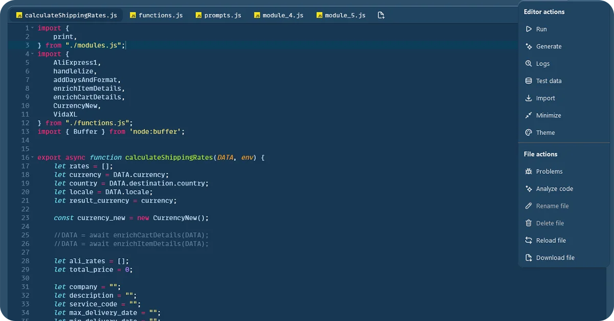 JsRates: Custom Shipping Rates