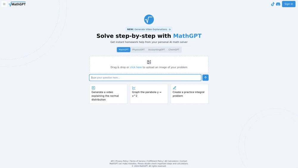 MathGPT - AI Math Solver & Animator