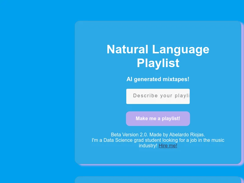 Natural Language Playlist