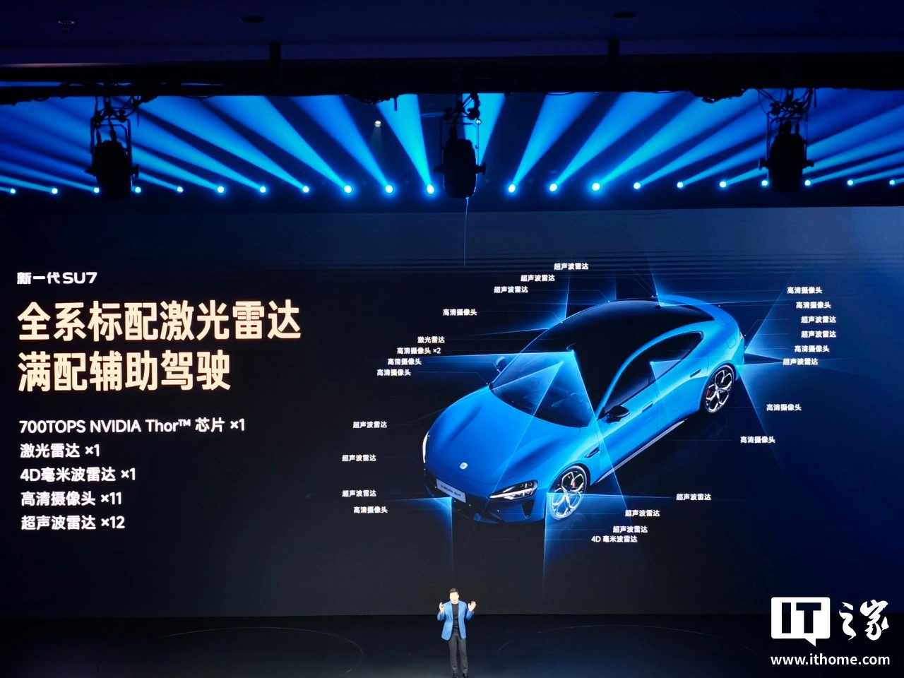 小米新一代 SU7 辅助驾驶全面升级：全系标配 25 项安全辅助功能，在商场地库实现「车位级」领航