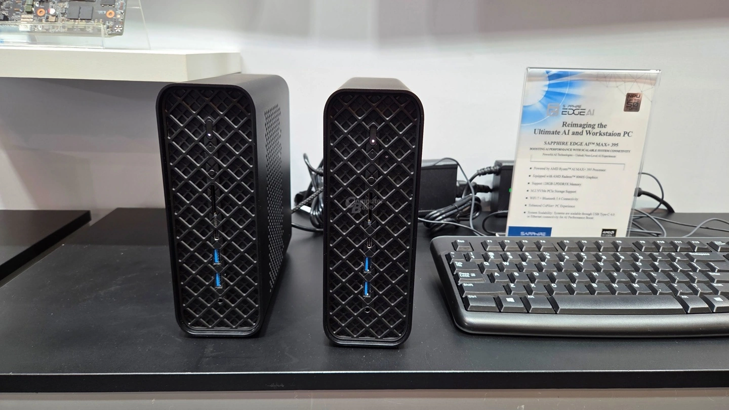 蓝宝石 EDGE AI MAX+ 395 迷你主机亮相，支持多机扩展