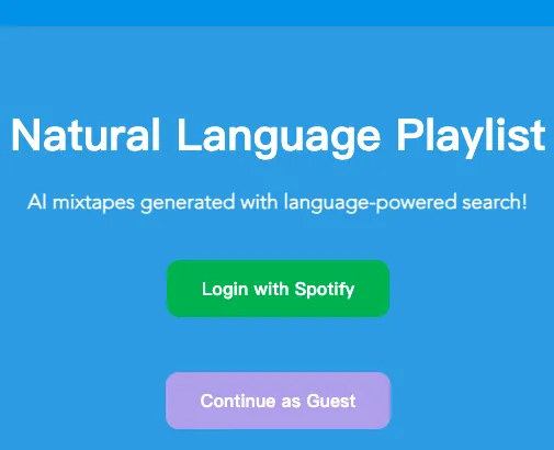 Natural Language Playlist