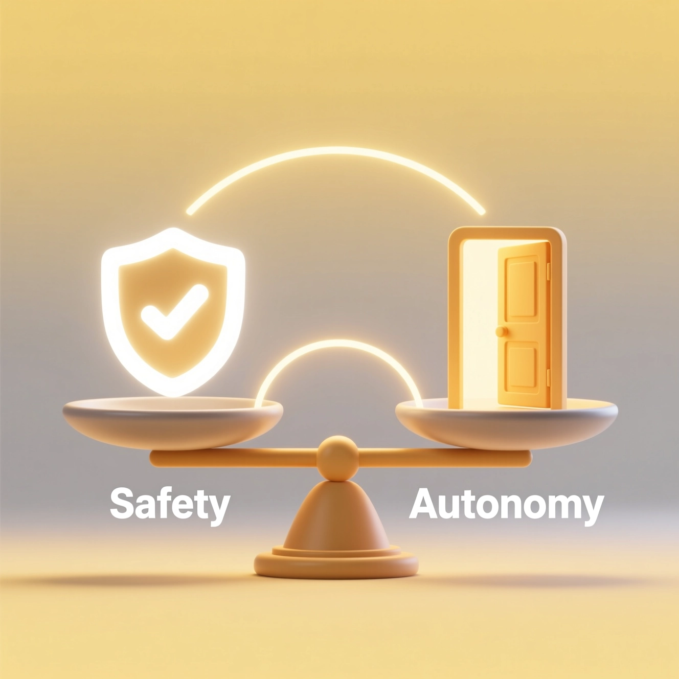 AI智能体发展中安全性与自主性之间需要平衡的象征性表达