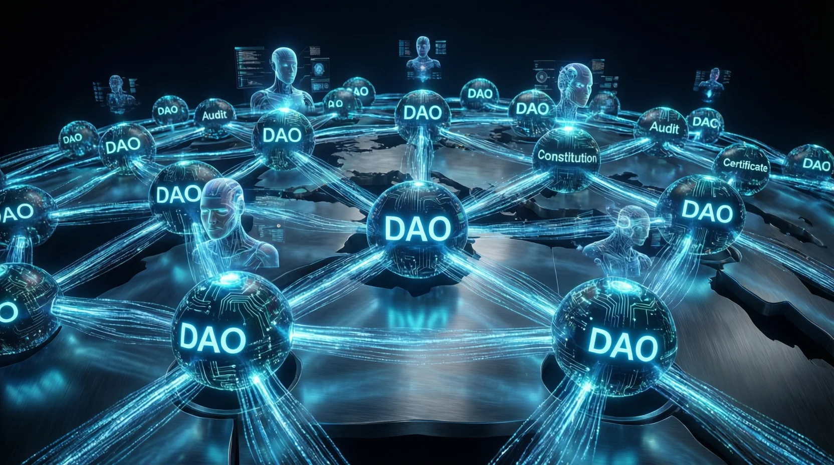 基于区块链的去中心化AI对齐治理网络示意图